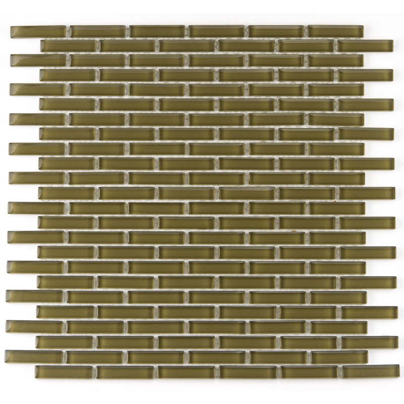 Torch Song 0.5'' W x 2'' L Glass Tile Mosaic Sheet, Leaf