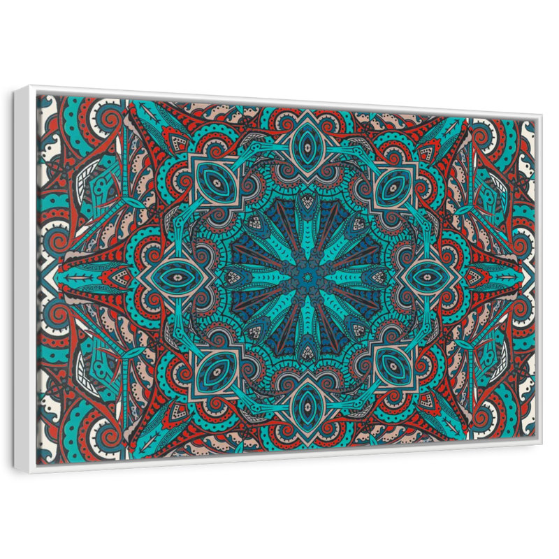 Mer marocaine II, Cadre flottant blanc, 37 po x 25 po