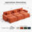 Brazell 120" W U-Shaped Modular Sectional Sofa With Deep Seat, Cloud Couch With Three Ottomans & Removable Cushions-Orange-744345818