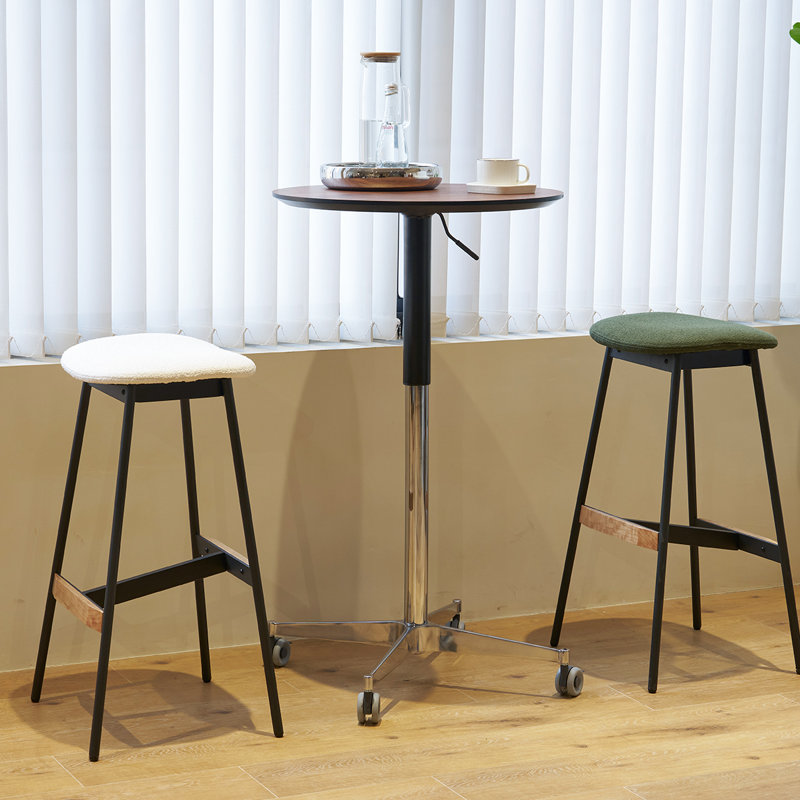 Table de bar mobile et ajustable, Noyer