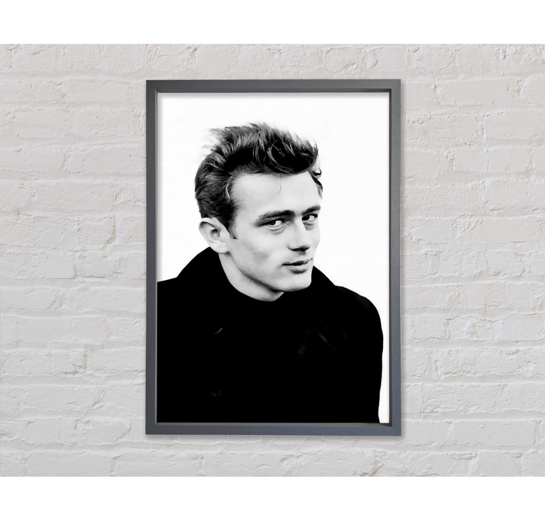 James Dean Porträt - Einzelner Bilderrahmen Kunstdrucke auf Leinwand