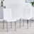 Set Of 4 White PU Leather Backrest Chairs With Silver Metal Legs - The Perfect Combination, Suitable For Minimalist And Modern Home Styles