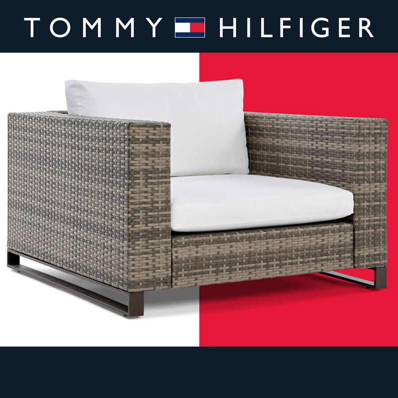 Tommy Hilfiger Oceanside Outdoor Arm Chair, Coastal Gray Wicker