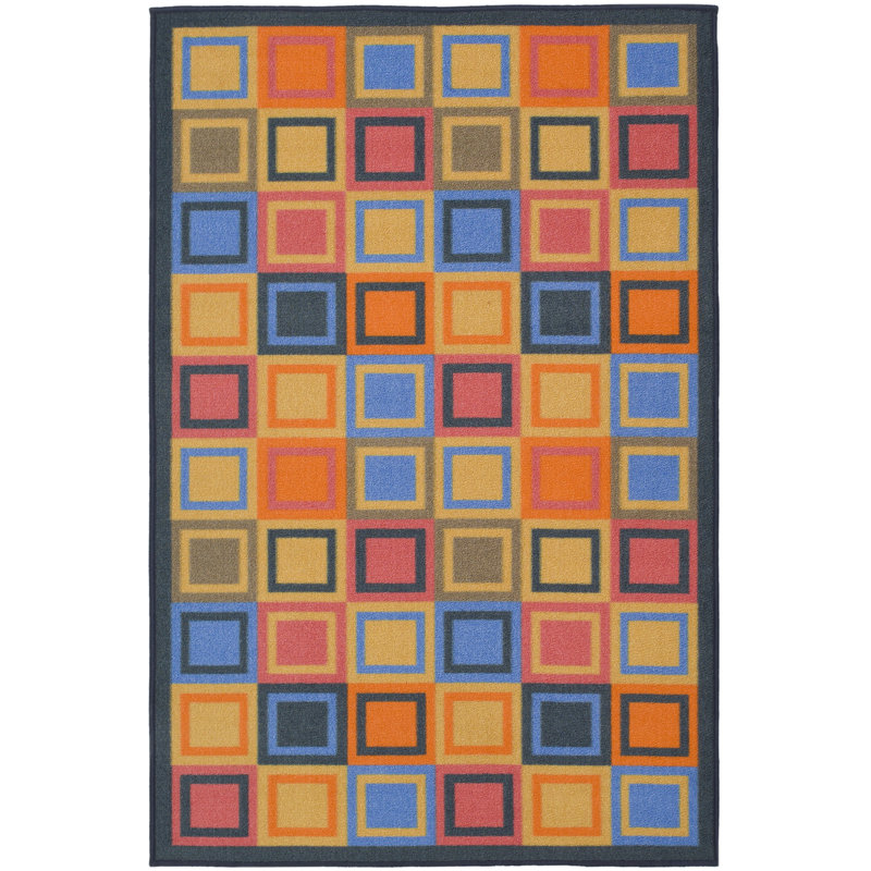 Metropolis Blue and Multicolor Geometric Area Rug