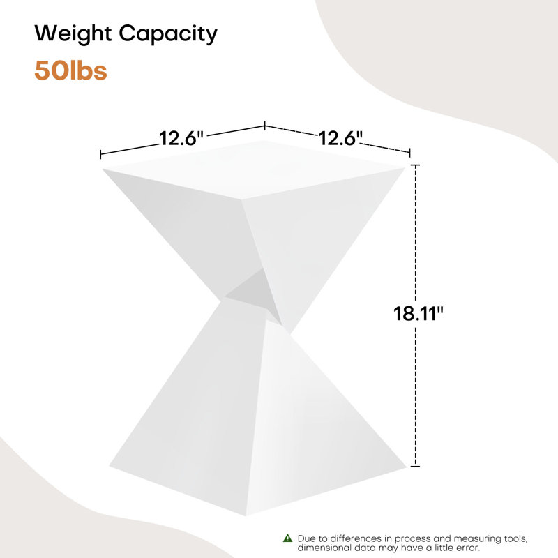 Table d'appoint en acrylique, Blanc