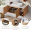 Meuble-lavabo flottant moderne 36 po, plateau en faux marbre luxueux et base en bois-645753908-645754058