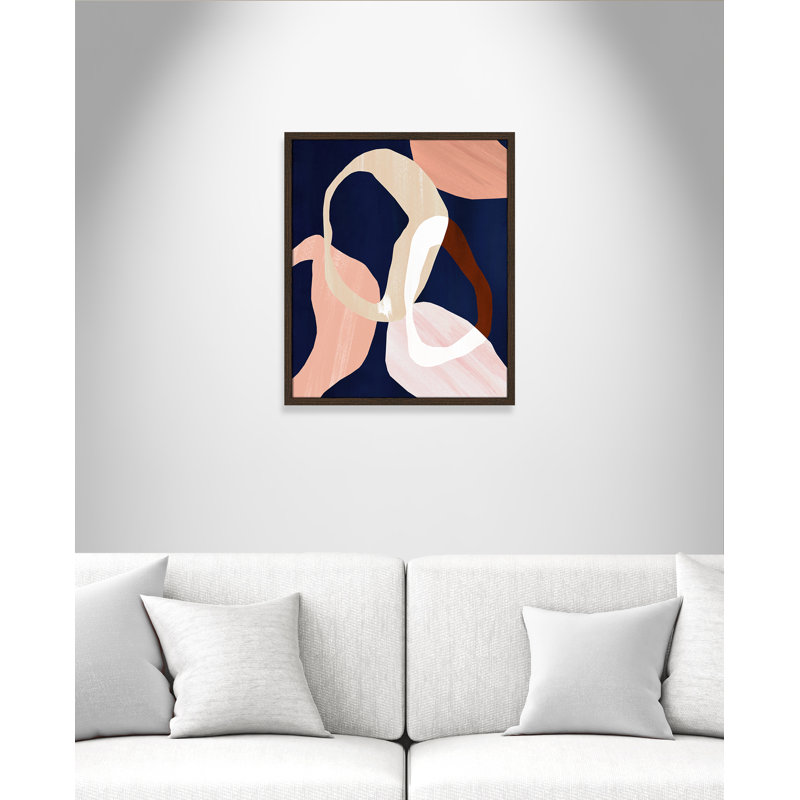 Loop II Print par Violets Print House, Grain de bois noyer, L 21,5 po x H 25,5 po, Impression encadrée