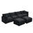 4-Seater Comfy Cloud Couches With Movable Ottoman-595626607