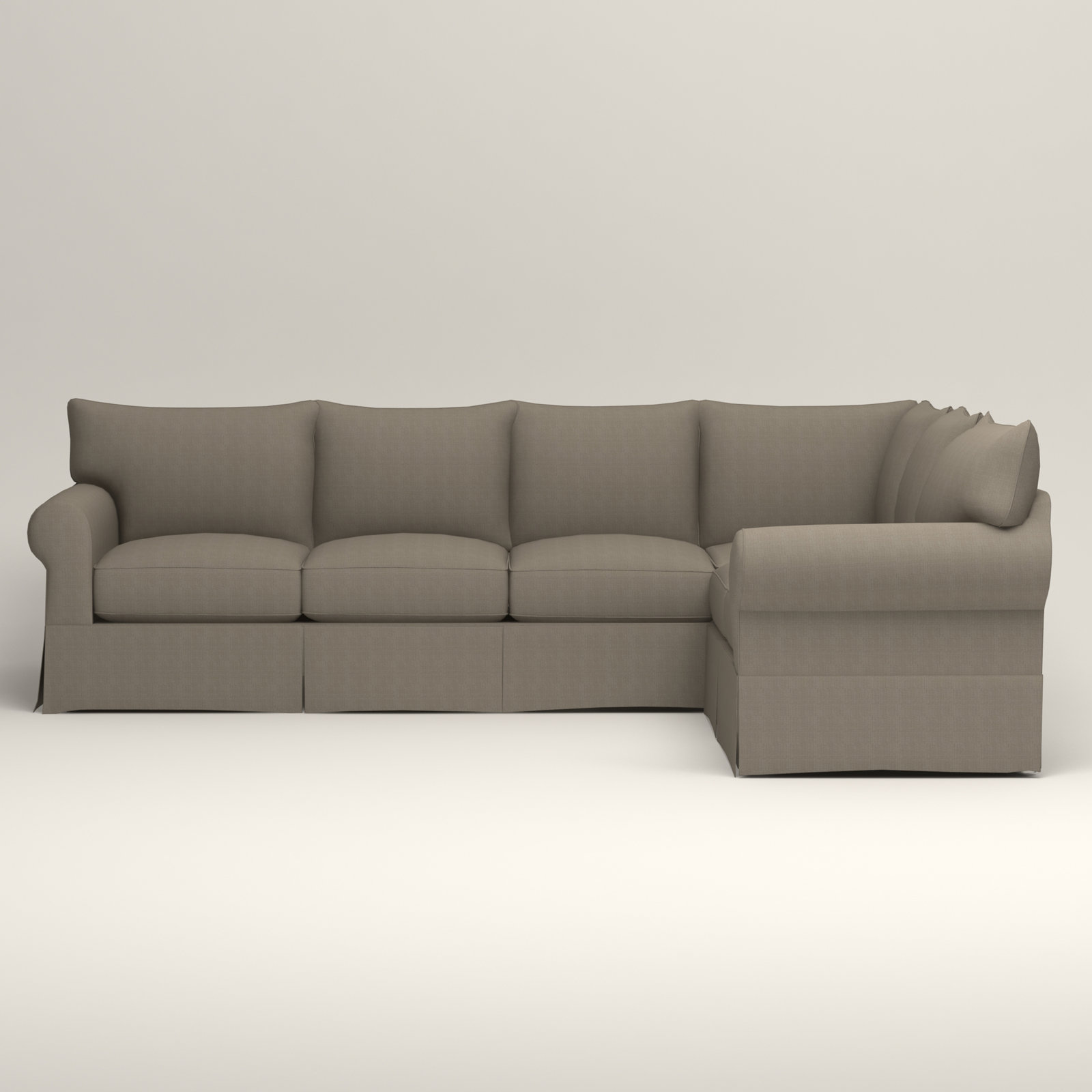 Amari Slipcovered L-Sectional, Right Hand Facing, Bayou Light Gray Canvas
