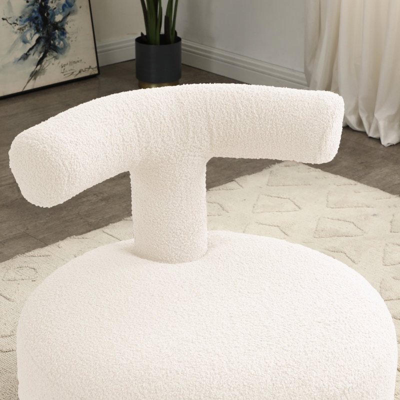 Fauteuil d'appoint avec repose-pieds 24,4 po Aimun, Beige