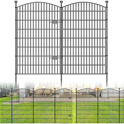 Clôture de jardin 48 po H 48 po x L 26 pi sans creusage avec barrière pour animaux
