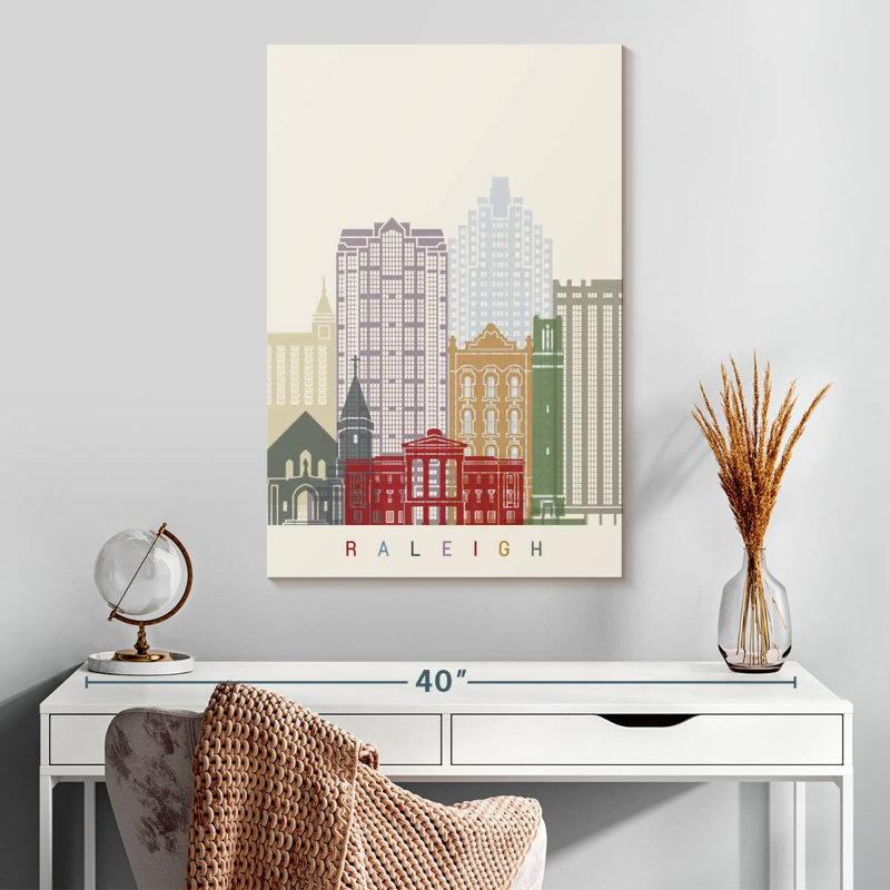 Sireci Raleigh Skyline Poster, 30" H x 20" W