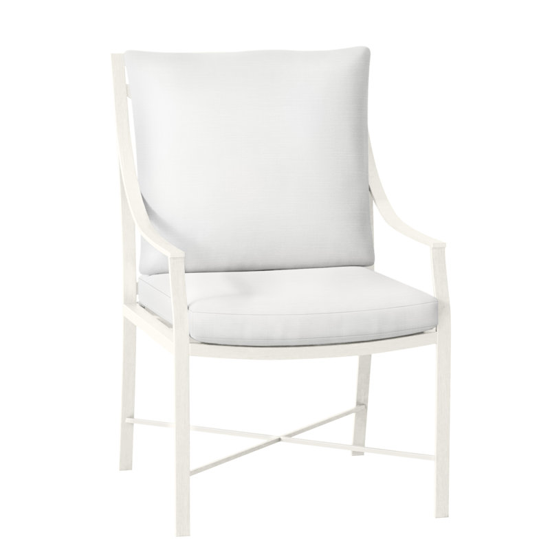 Monaco Patio Dining Armchair with Cushions, Welt, Rollo Lace InsideOut® Linen, Slate Gray