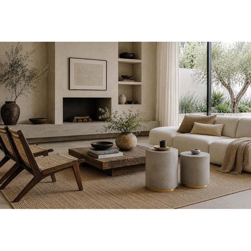 Perpetual Outdoor Round Side Table, Slate Gray