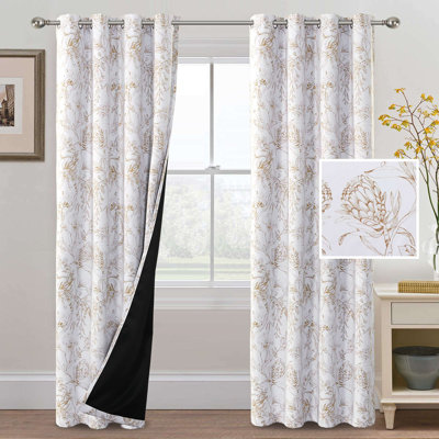 Pendar Floral Thermal Blackout Curtain with Grommets