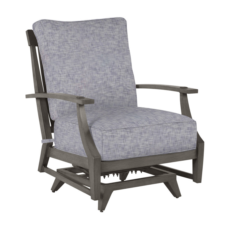 Croquet Patio Chair with Cushions, Slate Gray, Welt, Tweed Toffee