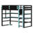 Space-Saving High Sleeper Featuring Built-in Desk, Lateral Storage Unit, Multi-Tier Shelves, and Smart Color-Changing LED System-6942762