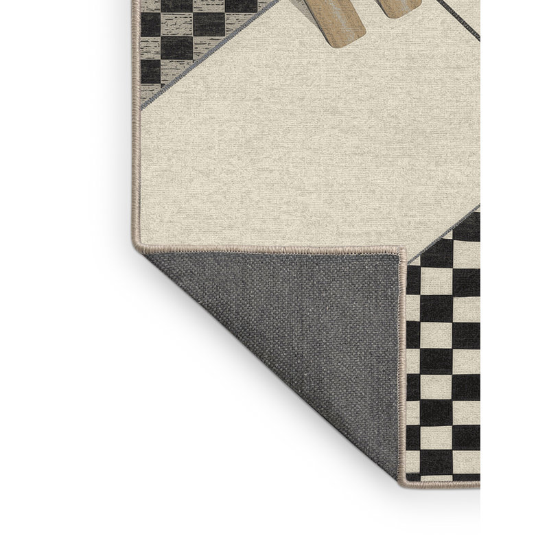 Tapis moelleux moelleux moelleux moderne à motif de cricket beige Eleni, 3 X 5