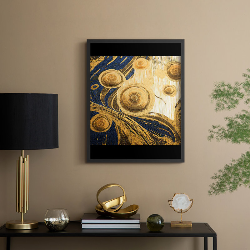 «Abstract Abstract», reproduction encadrée - prêt à accrocher, H 10 po x l 8 po, Noir