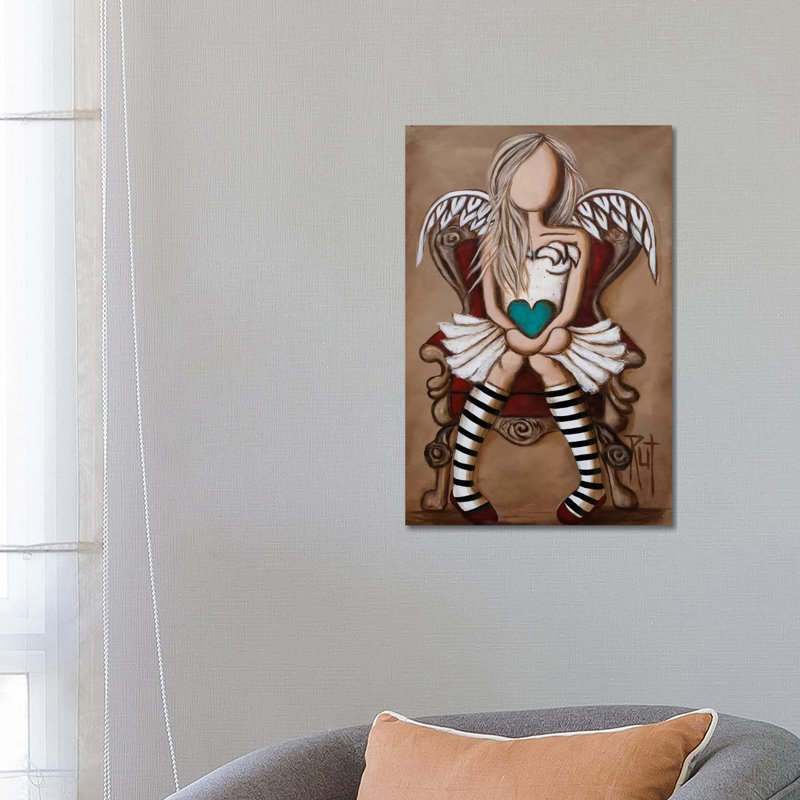 « Colette » par rut art Creations-impression d’art graphique, Pas de tapis, H 26 po x l 18 po x P 1,5 po, Toile tendue