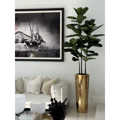 Fiddle 96 " H Faux Fiddle Leaf Fig Tree
