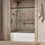 Elate Sliding Bath Door, 56-3/4-In H X 56-1/4 - 59-5/8-In W, With 1/4-In Thick Crystal Clear Glass-1666229678