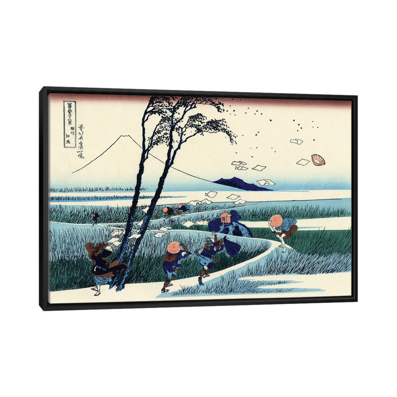«Ejiri in the Suruga Province, c.1830» par Katsushika Hokusai sur toile, H 18 po x l 26 po x P 1,5 po, Toile avec cadre noir