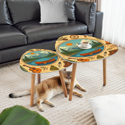 Ensemble de 2 tables basses gigognes Triangle