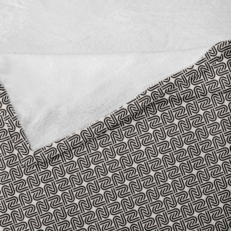 Ambesonne Modern Throw Blanket Repeating Grid Simple Forms Eggshell and Charcoal Grey, 50" W x 60" L