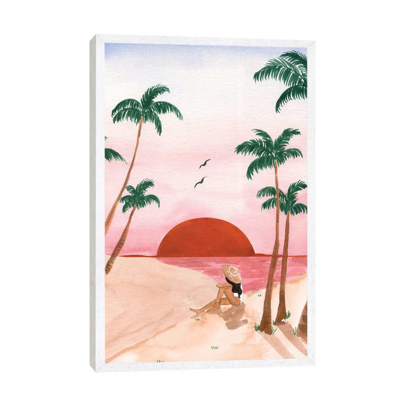 Sunset Dreamer II by Sabina Fenn - Painting on Canvas, 66.04cm H x 45.72cm W x 3.81cm D, White Floater Framed
