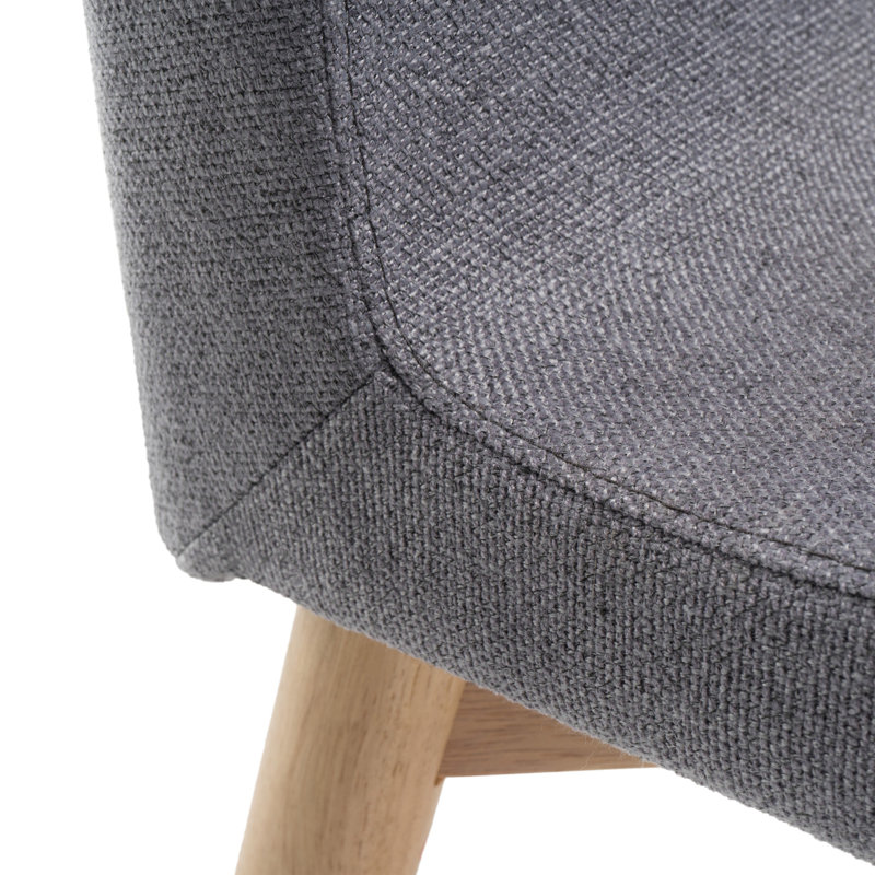  Chaises de salle à manger rembourrées avec rembourrage confortable et structure robuste, ensemble de deux, gris