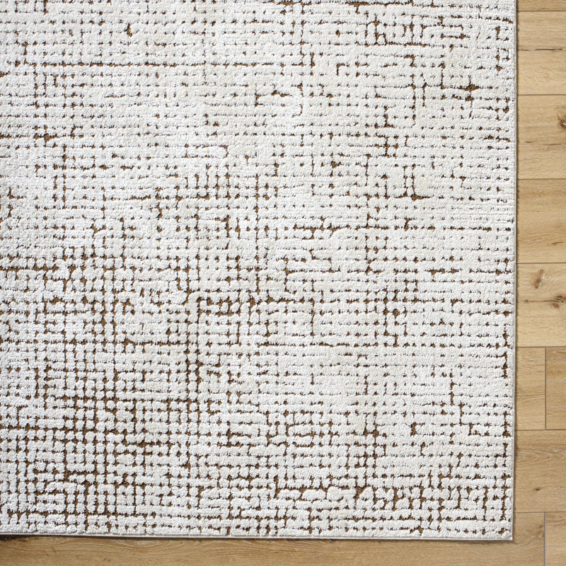 Our PNW Home x Livabliss Boho Scandi High Pile Ivory Brown Area Rug, Rectangle 5'3" x 7'