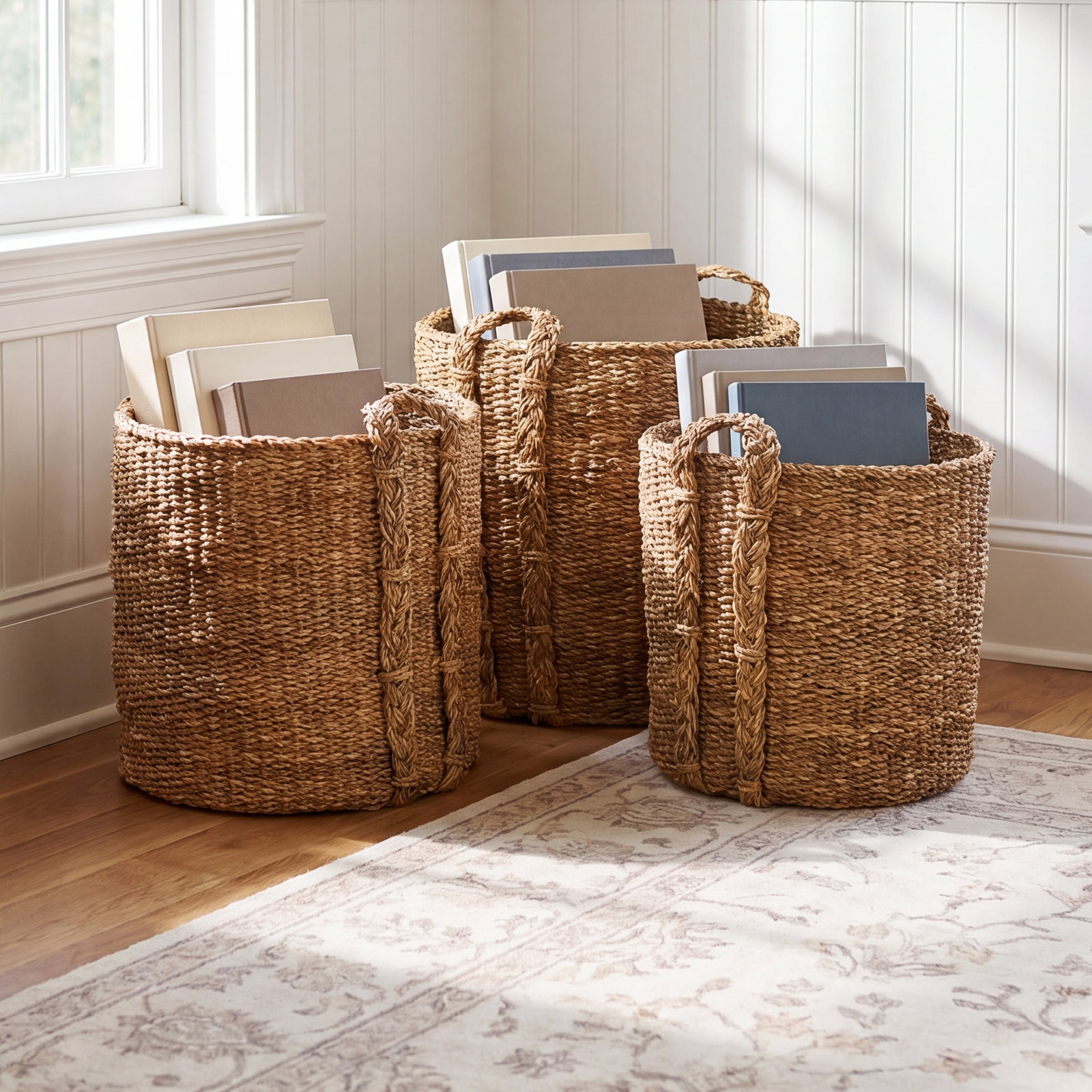 Charton Handmade Seagrass Decorative Basket - Set of 3