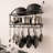 Wall Mounted Pot Rack Kitchen 30 Inch 2-Tier Wall Shelf with 12 Hooks-327262220