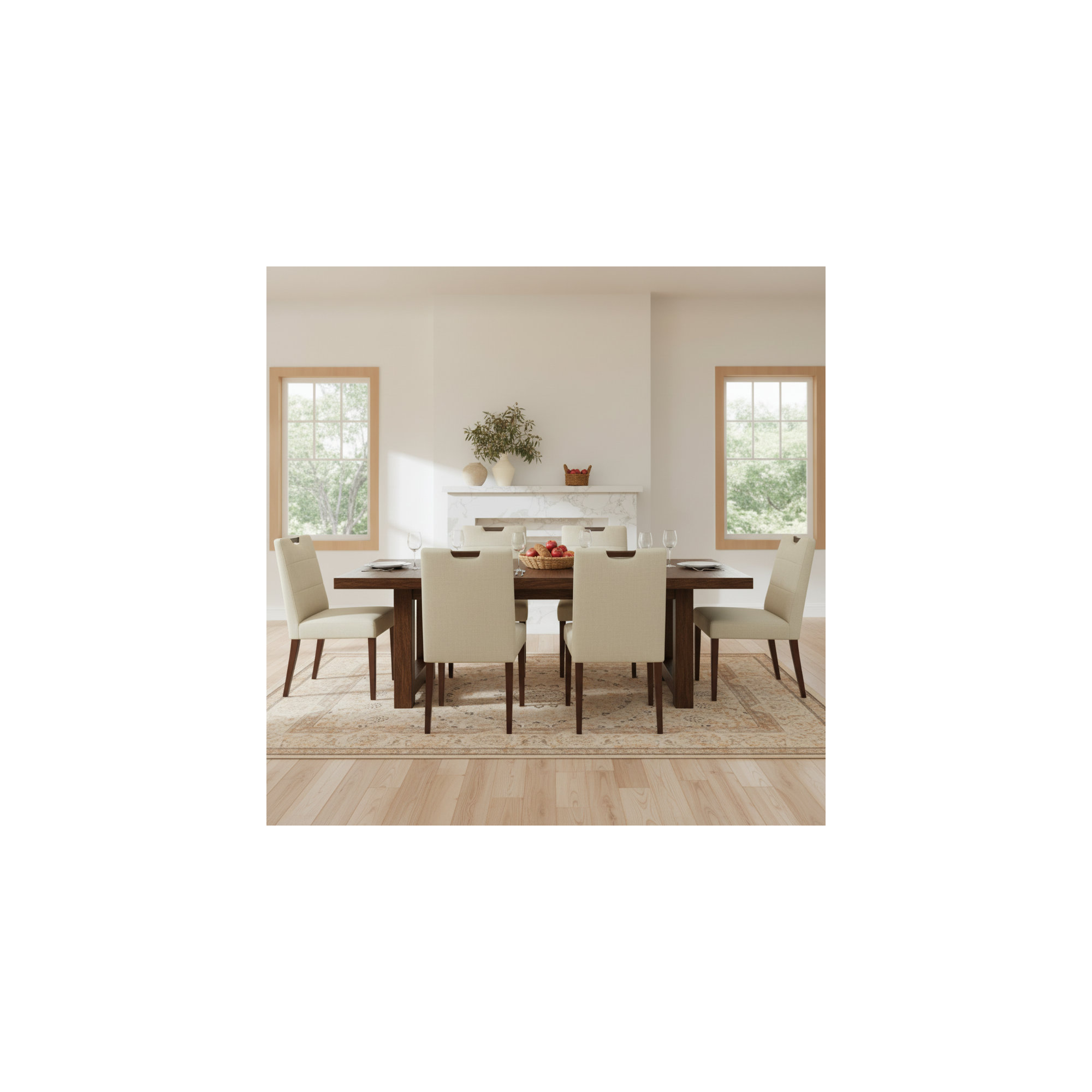 Hayes Upholstered Dining Chair Set Of 2, Effie Linen Performance Linen