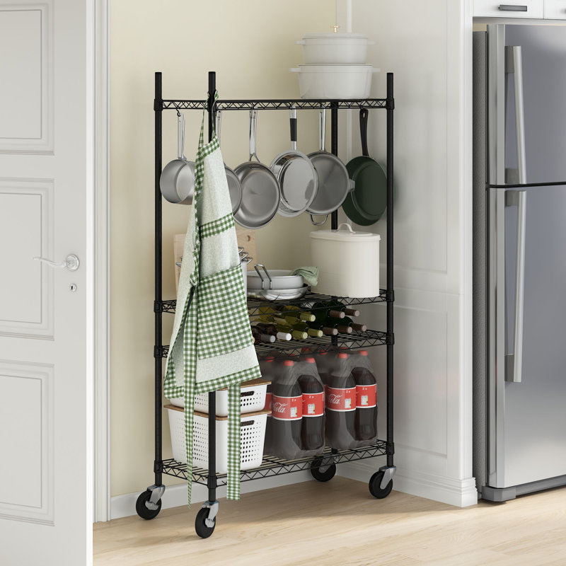 Ceana 4-Tier Metal Storage Shelf Rack, 157 cm x 91 cm x 36 cm, Black