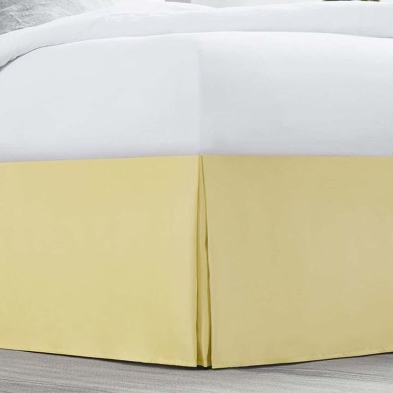 Jupe de lit plissée de luxe de 14 po, Jaune moelleux, Grand