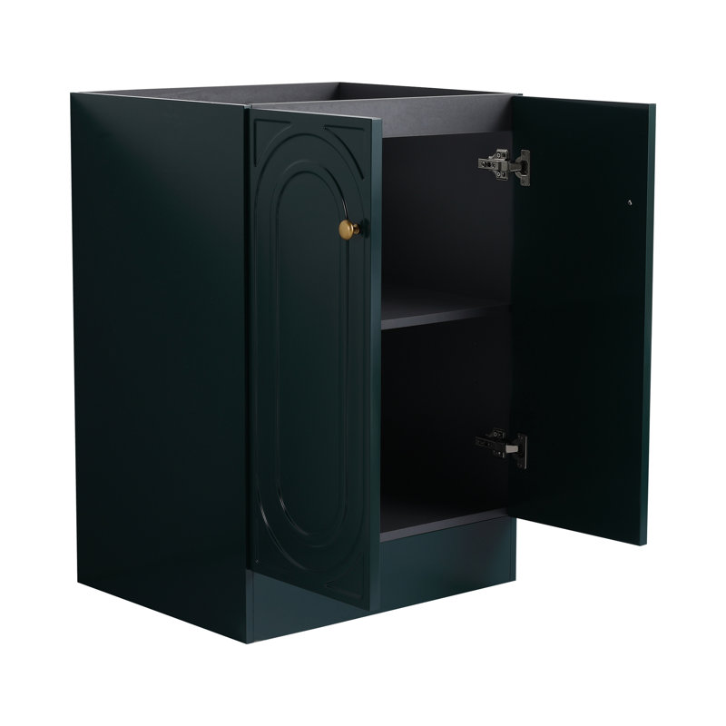 Meuble-lavabo autoportant sans lavabo, Vert foncé