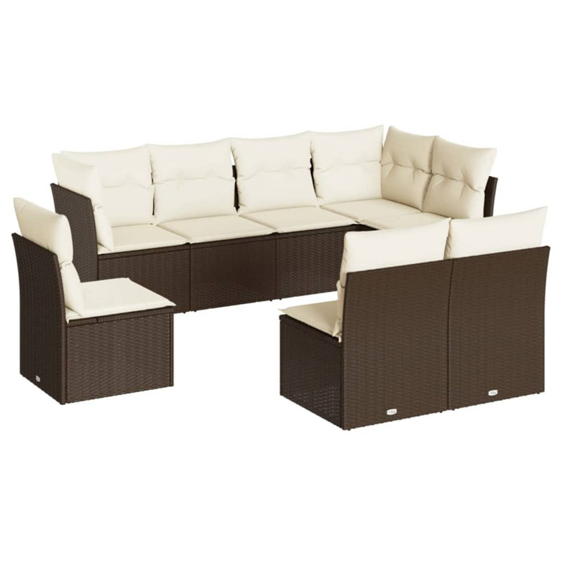 Grand canapé modulaire en rotin PE Vidaxl