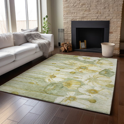 Premium Machine Washable Prisco Sage Rug