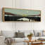 Sun Mountain Landscape Lonely - Green Abstract Landscape Mountains, reproduction d'art sur toile-98042211-111176149