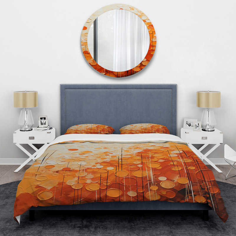 Ensemble de housse de couette Tangerine Tango IV - Abstract Landscape, Housse de couette très grand et 2 très grandes t