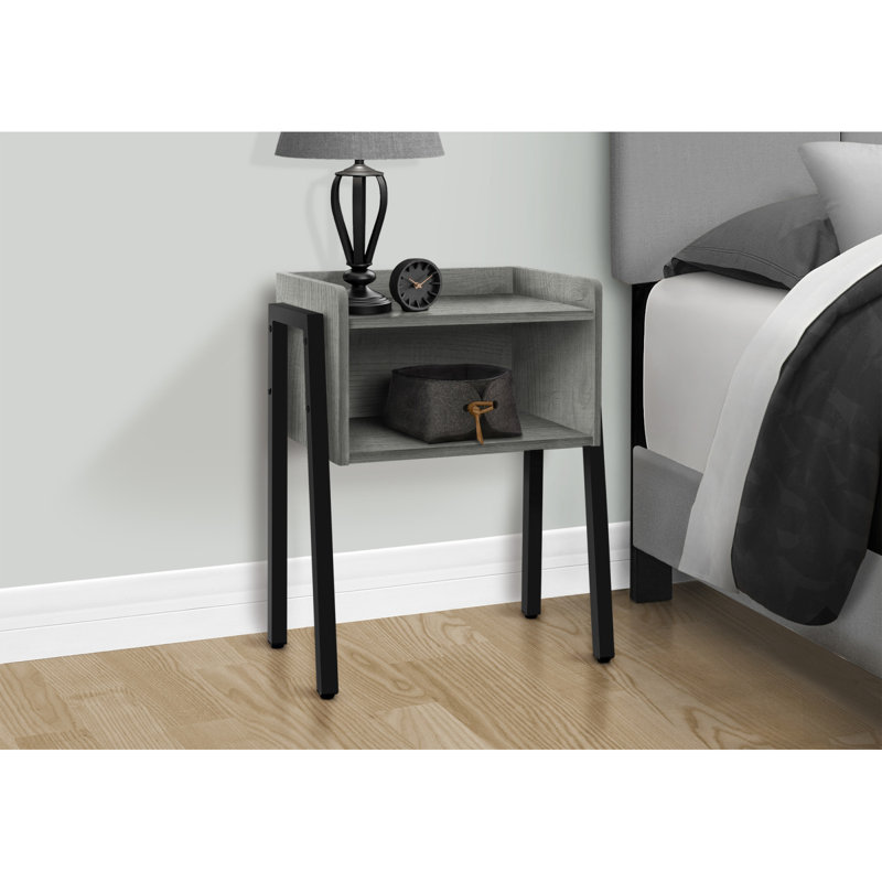 Table d'appoint polyvalente avec une fabrication durable et un attrait élégant pour n'importe quelle pièce, Gris clair, Noir