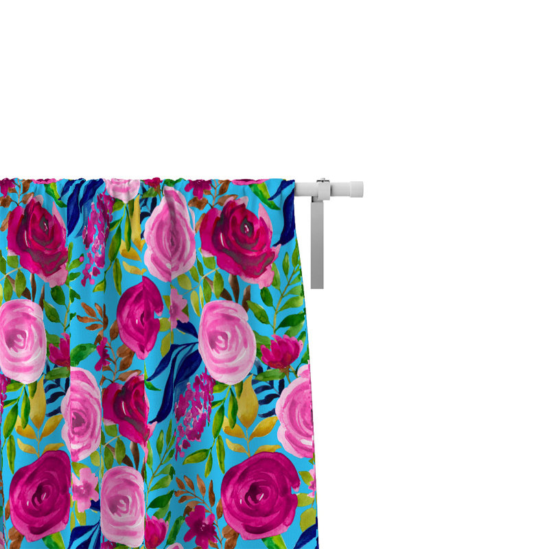 Panneaux de rideaux semi-transparents à motif floral, L 40 po x L 52 po
