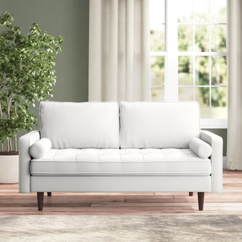 Valour Performance Velvet Loveseat, White
