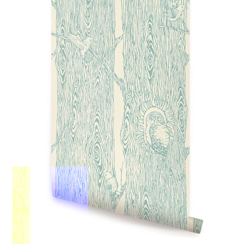 Carreau de papier peint auto-adhésif Forest, L 2 pi x H 18 pi, Menthe