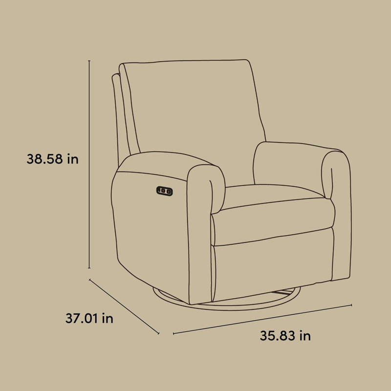 Sorrento Deluxe Power Recliner Swivel Glider, Ivory Basketweave