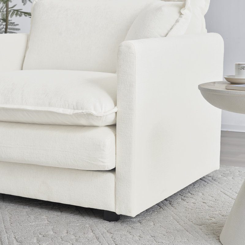 Canapé moderne en U confortable avec méridienne réversible, grand canapé modulaire modulaire en forme de U, repose-pieds double supplémentaire, chenille