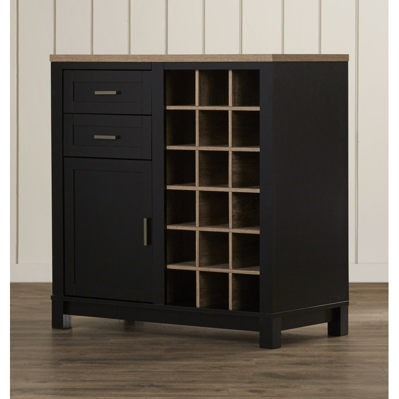 Aaron 91cm Bar Cabinet, Black