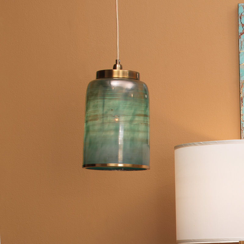 Taza 1 - Light Cylinder Pendant, Aqua